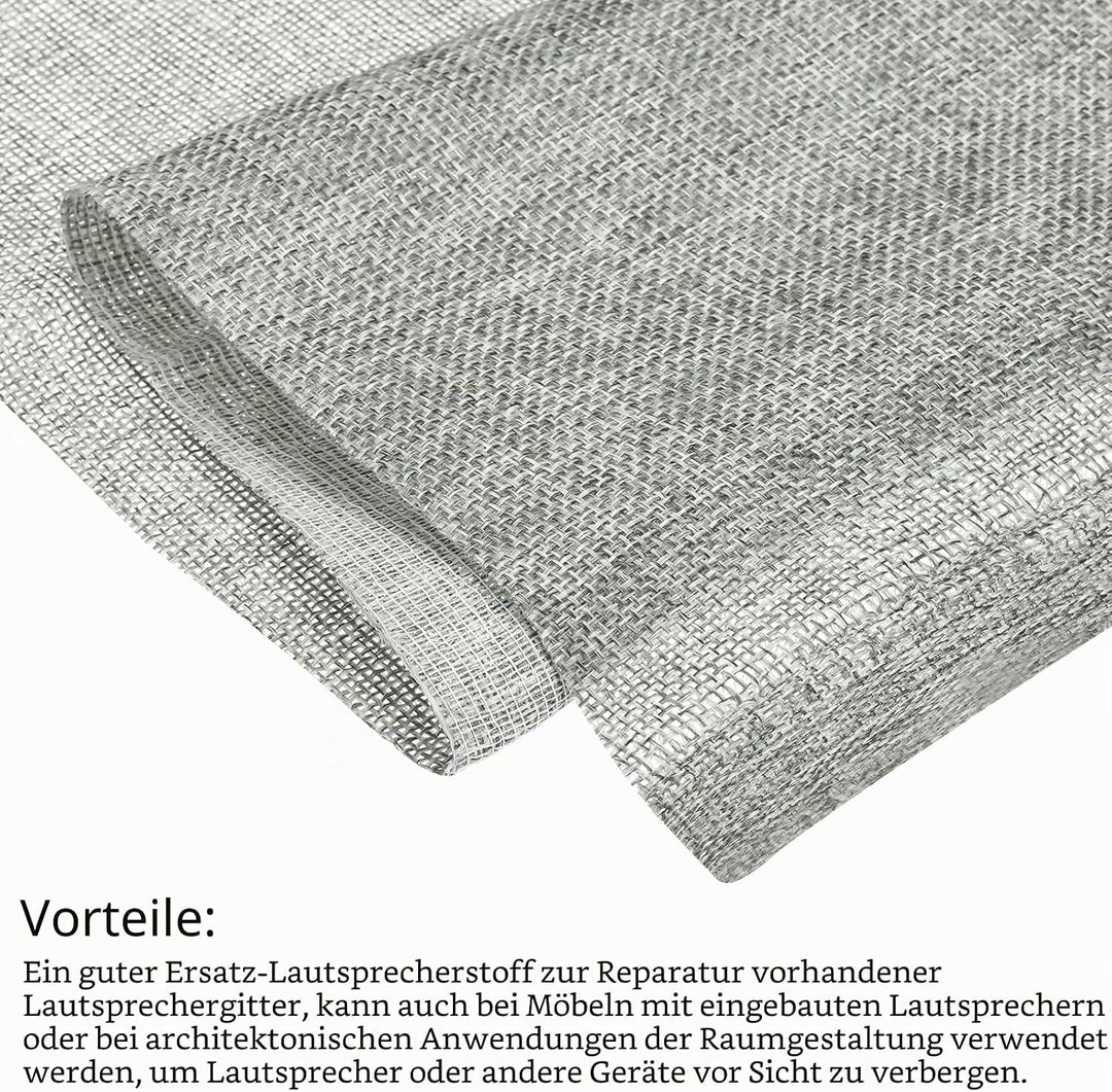 QUARKZMAN Graues Lautsprecher Akustikstoff Mesh Grill Mesh Gittertuch (Kein Rohrgeflecht) Stereo Box