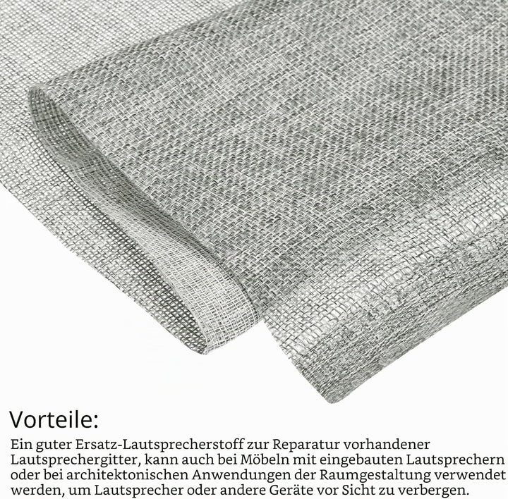 QUARKZMAN Graues Lautsprecher Akustikstoff Mesh Grill Mesh Gittertuch (Kein Rohrgeflecht) Stereo Box