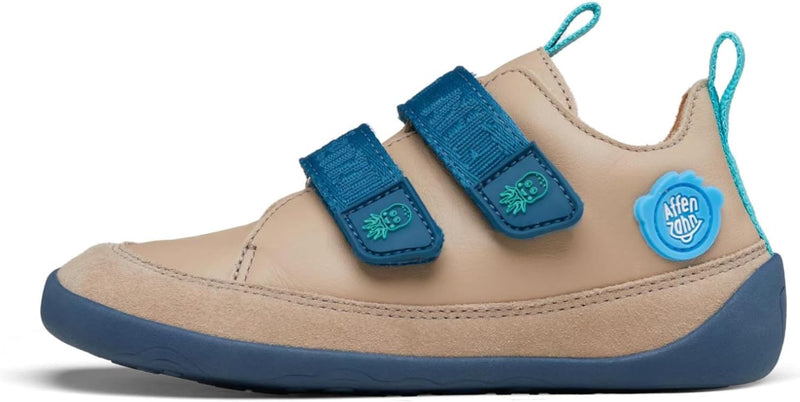 Affenzahn Barfussschuh Leder Buddy mit Klettverschluss Weich rutschfest Flexibel Reflektierend für J