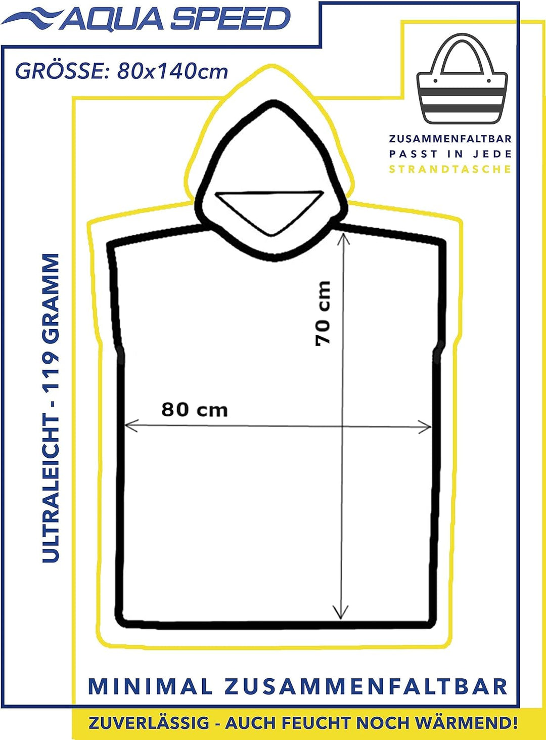 Aqua Speed Bademantel für Kinder | Badeponcho | Poncho Handtuch | Badetuch mit Kapuze | Handtuchponc