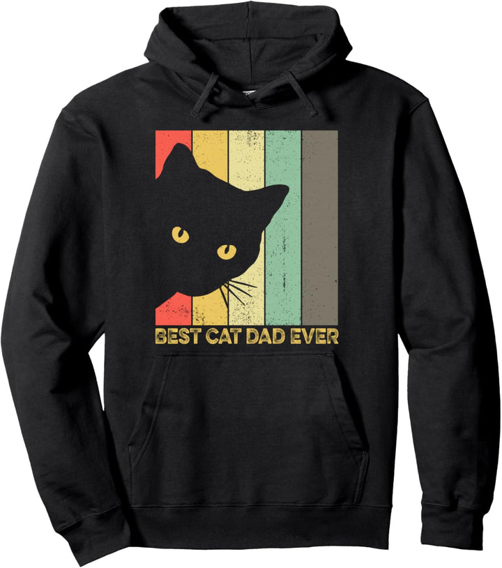 Vintage Best Cat Dad Ever Katzenpapa Vatertag Geschenk Pullover Hoodie