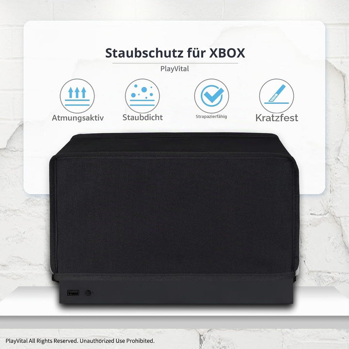 PlayVital Horizontale Staubschutze Hülle für Xbox Series X Konsole,Spritzwasserdichte Tasche Cover S