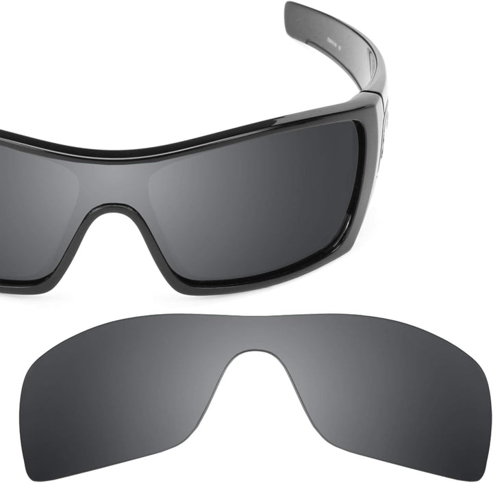 REVANT Ersatzgläser Kompatibel mit Oakley Batwolf, Polarisiert, Elite Schwarz Chrome MirrorShield