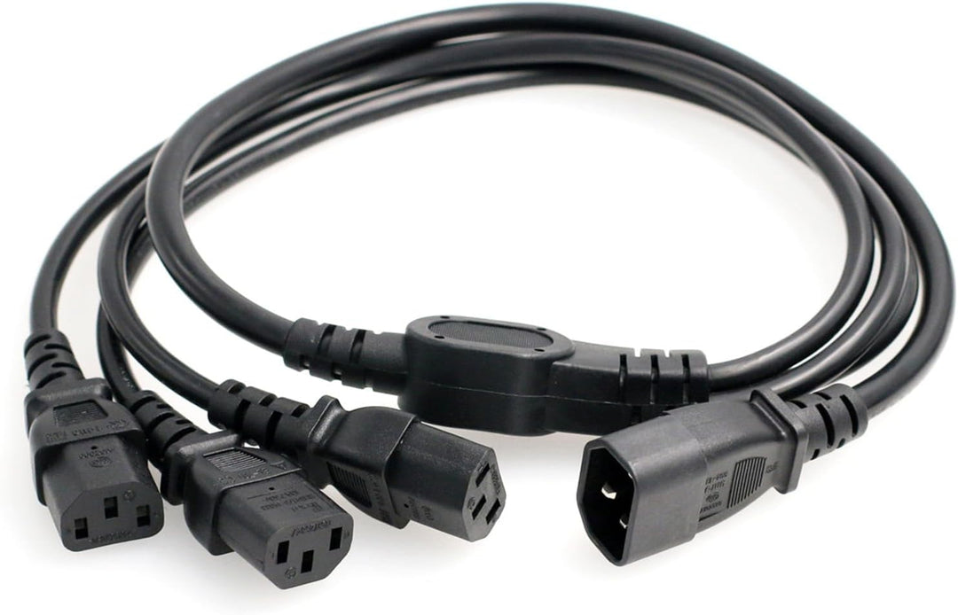 HangTon USV PDU Computer PC Stromverteilerkabel IEC320 C14 bis 3 x C13 10A 250V Verlängerungskabel (