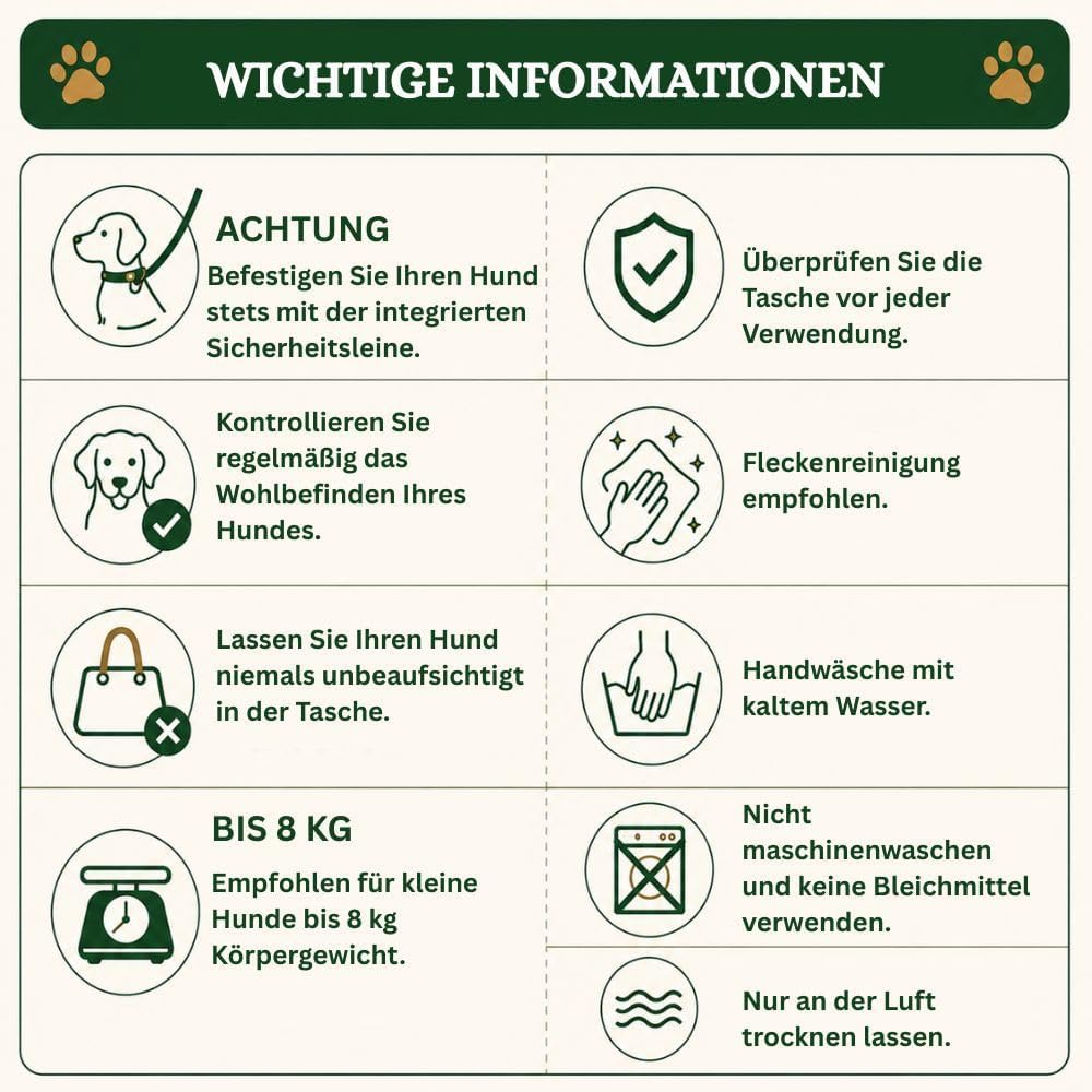 Jane Hundetasche Grün – Stilvolle Hundetransportbox für kleine Hunde bis 8 kg, Faltbare Transportbox