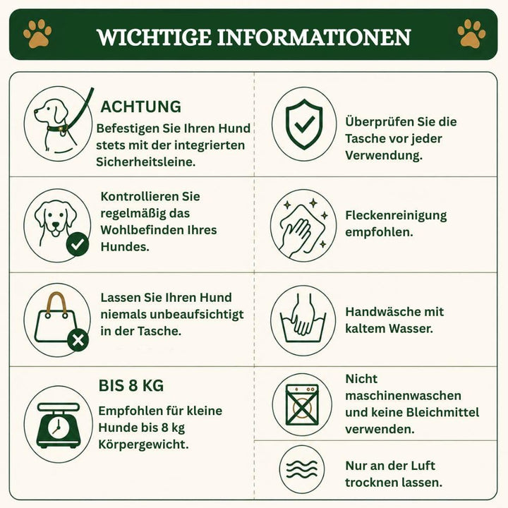 Jane Hundetasche Grün – Stilvolle Hundetransportbox für kleine Hunde bis 8 kg, Faltbare Transportbox