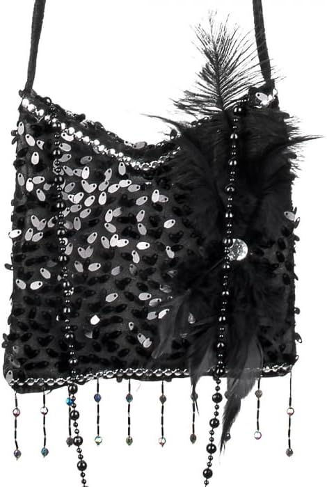 shoperama Charleston Handtasche schwarz Flapper Kostüm-Zubehör 20er Jahre Damen-Tasche The Roaring T