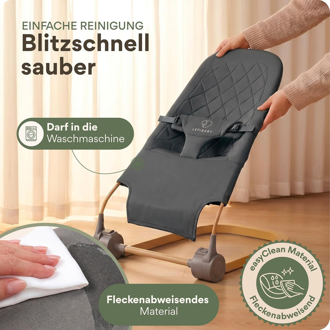 SamiBu Babywippe Faltbar &amp; Verstellbar | Baby Wippe Neugeborenen | Bouncer Newborn mit Spielbogen |