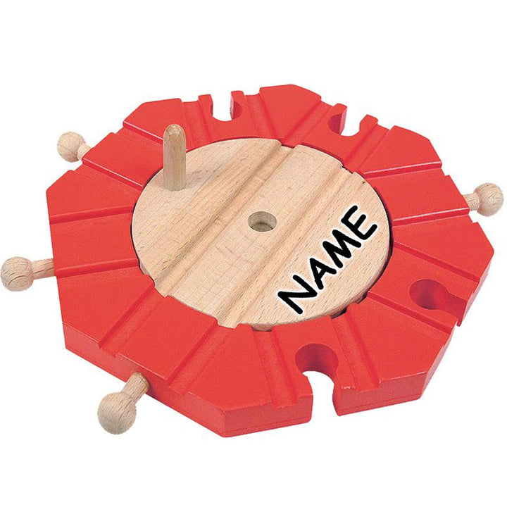 alles-meine.de GmbH Holz - Schienen - mechanische Drehscheibe - inkl. Name - Weiche/Abzweigung/Kreuz