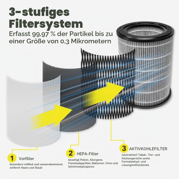 TROTEC 3-in-1 Carbon-HEPA-Filter (99,7% Filterleistung) für AirgoClean 170 E / 171 E