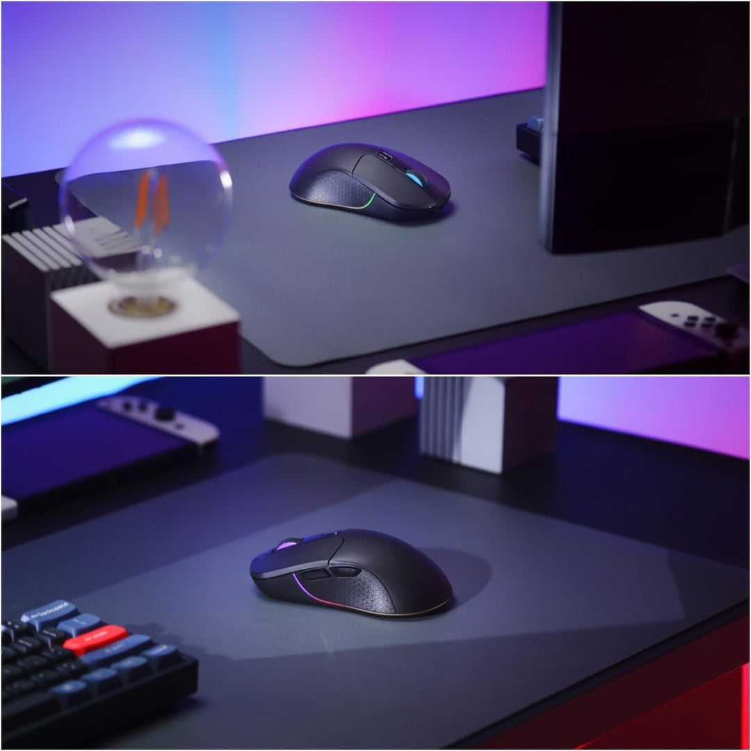Keychron M3 Kabellose Maus, PAW3395-Sensor mit programmierbarer Makrotaste 26.000 DPI, unterstützt 2