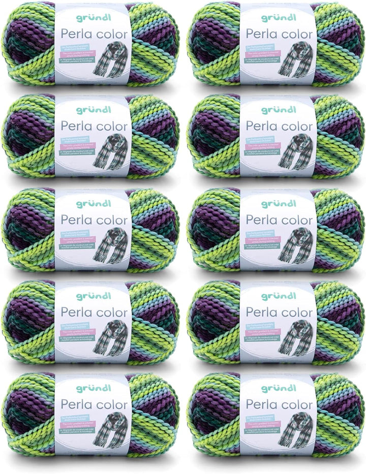 Gründl Wolle Perla color (wollähnliches Handstrickgarn aus 100% Polyester, 100 g / 90 m, Nadelstärke