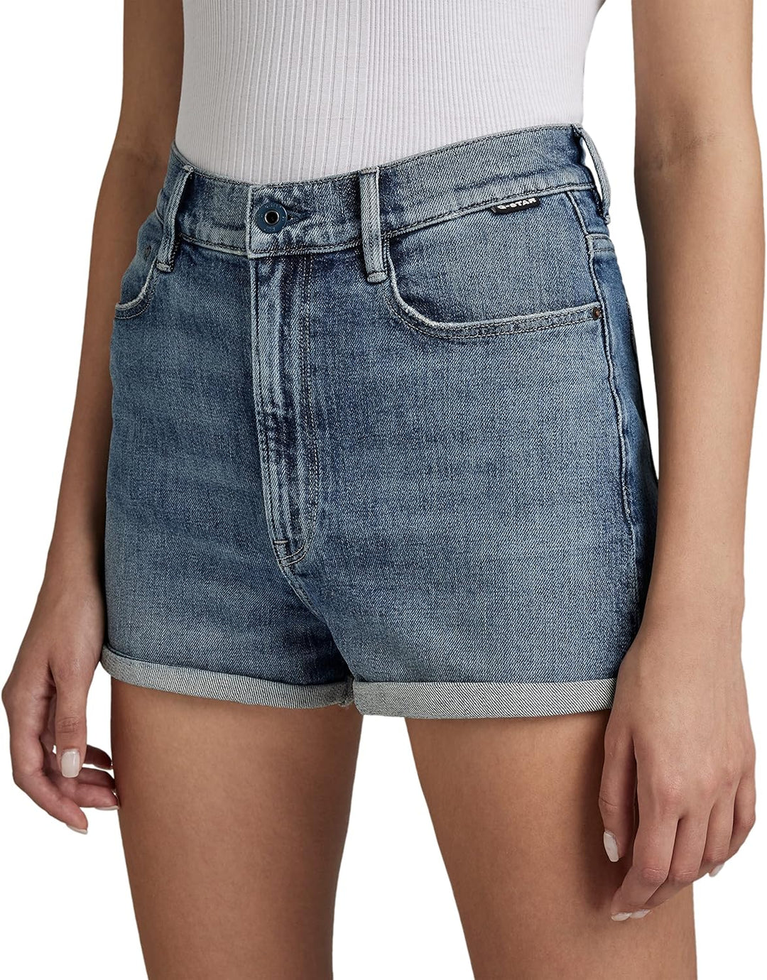 G-STAR RAW Damen Tedie Denim Shorts, Blau (Faded Santorini D21001-c911-c767)