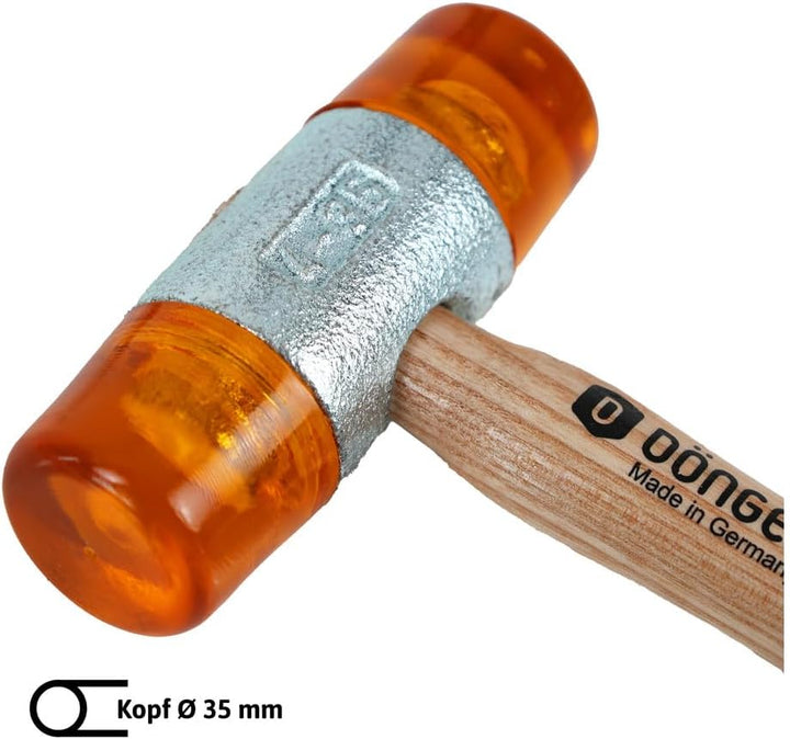 Dönges Rückschlagfreier Schonhammer mit lackiertem Eschenstiel | Ø 35 mm | 433 g leicht | Austauschb