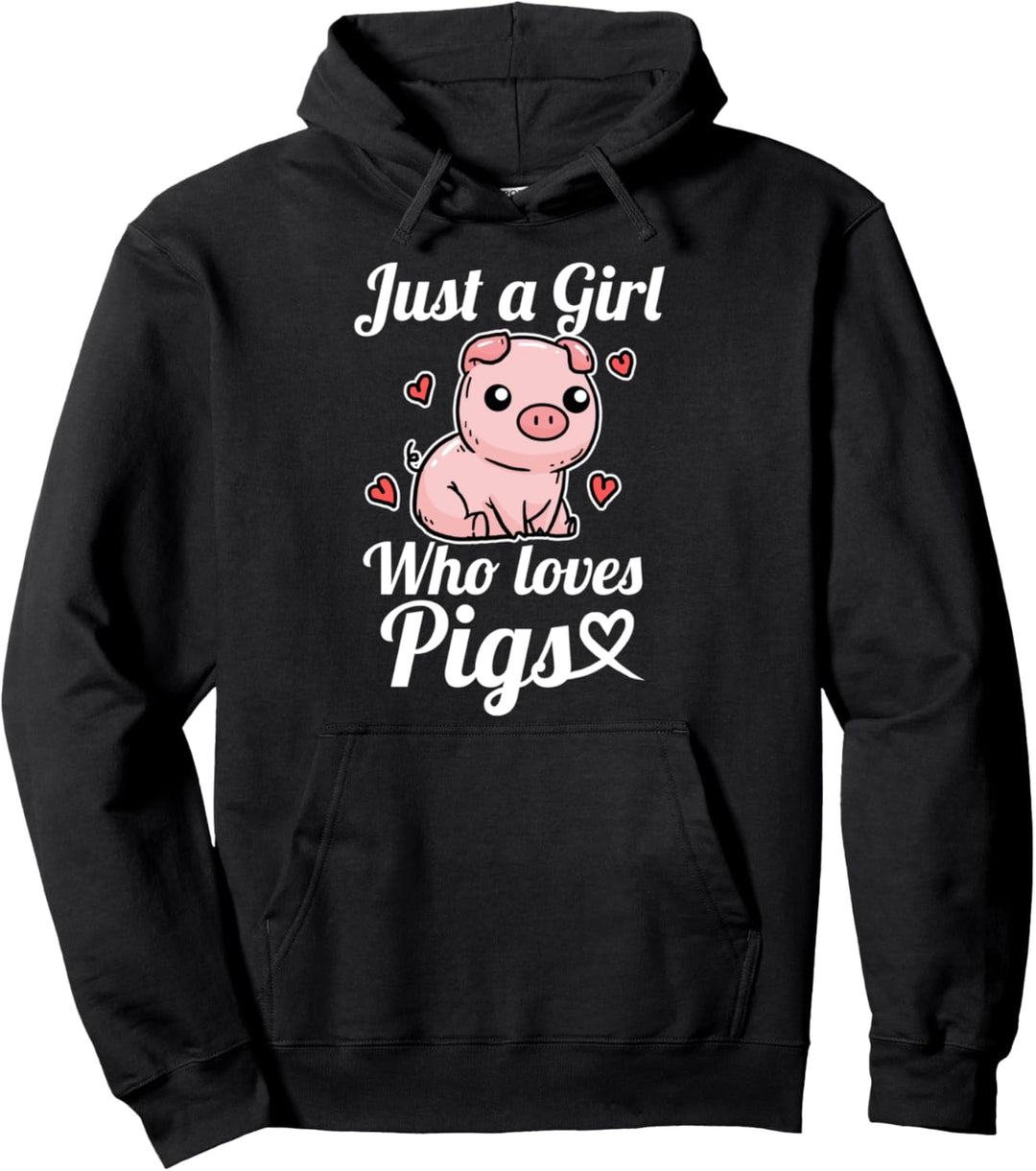 Just A Girl Who Loves Pigs Lustiges Schwein Kostüm Pullover Hoodie