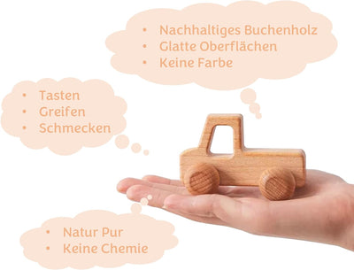 Woodily Wooden Toys - Holzspielzeug Holzautos für Kinder Junge Mädchen ab 0 Monate, Nachhaltig, Mont