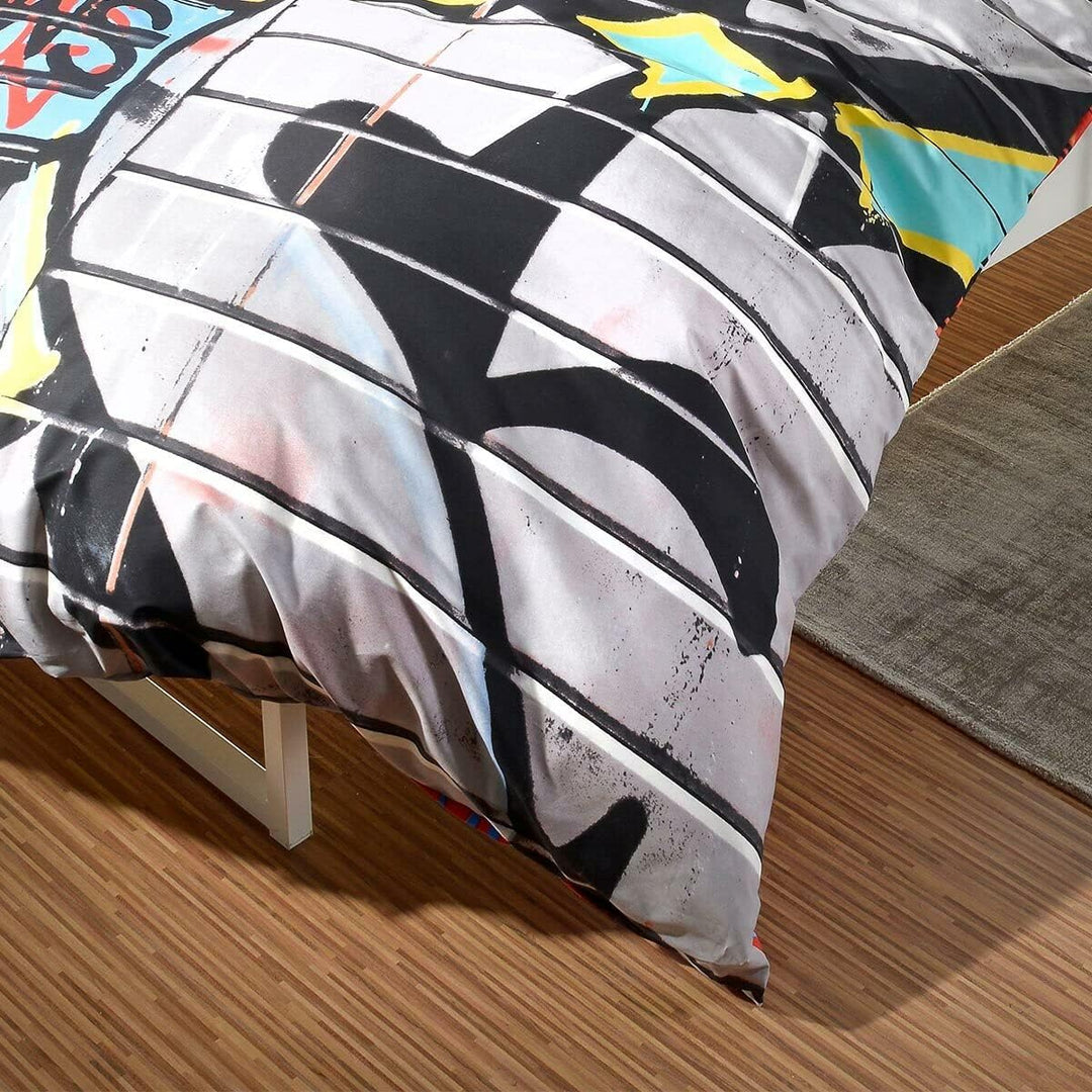 G BETTWARENSHOP Renforcé Bettwäsche Set Graffiti • mega Coole Bunte Jugendzimmer Bettwäsche NYC Stre