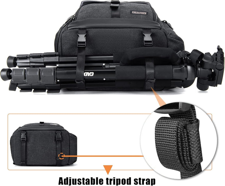 CADeN Kamerarucksack, Leinwand Professionell Fotorucksack Vintage Kameratasche 15.6''Laptopfach Komp