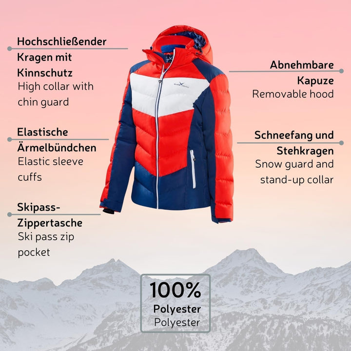 Black Crevice Damen Damen Skijacke Damen Skijacke 38 orange/blau/weiss, 38 orange/blau/weiss