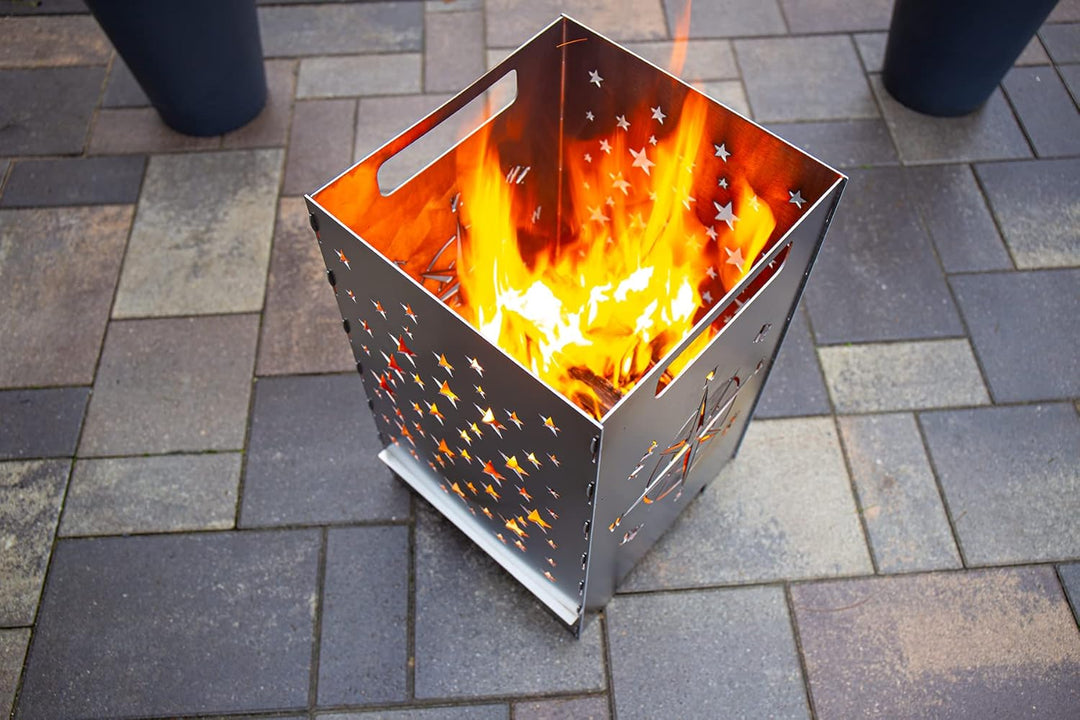 tuning-art FK01 Feuerkorb Feuertonne Feuerschale Steckbar Gross 50x30x30, Grösse:Windrose 45L, Windr