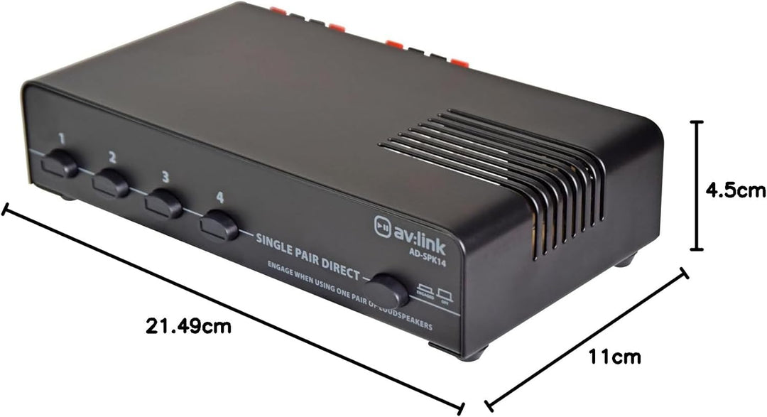 AV Link 128.425 140 W 4 Way geschützt Lautsprecher Selector Einzeln, Einzeln