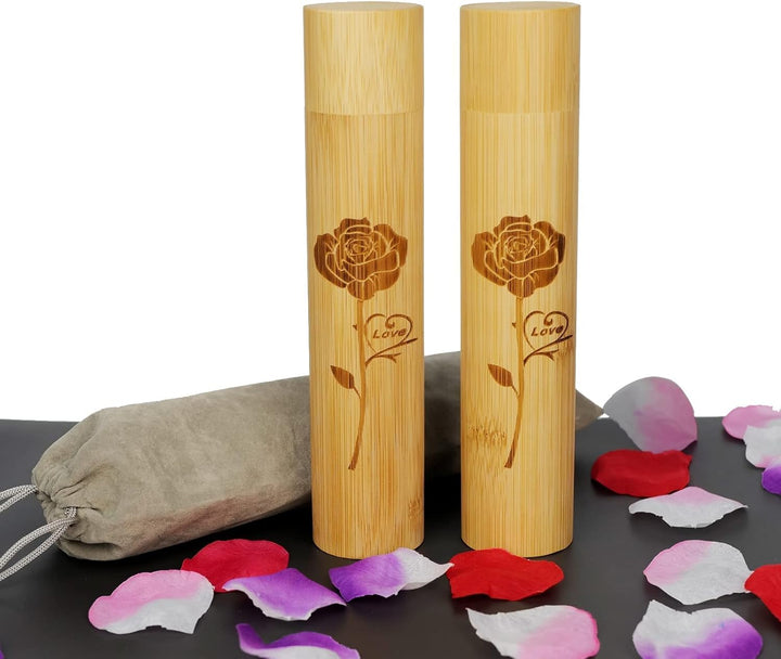 Set mit 4 kleinen Bambus-Urnen für menschliche Asche, umweltfreundlich und biologisch abbaubar, freu