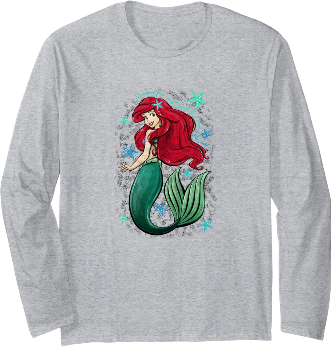 Disney The Little Mermaid Ariel's Song Music Notes Langarmshirt