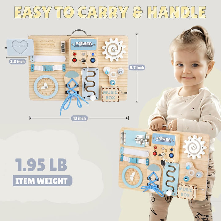 Joyreal LED Montessori Busy Board - Motorikbrett ab 18M+ Monate Activity Board Motorikboard Montesso