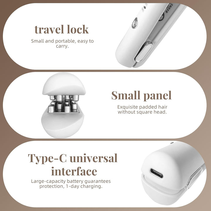 Lockenstab Automatisch,Kabellose Lockenstabbürste, 22mm Lockenstab Minibürste,USB Aufladbares Locken
