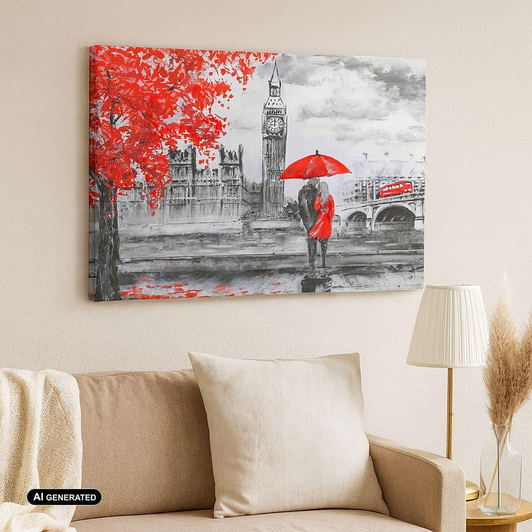 Bilder auf Leinwand 100x70cm Leinwandbild London Architektur big ben Gross Wanddeko Bild Schlafzimme