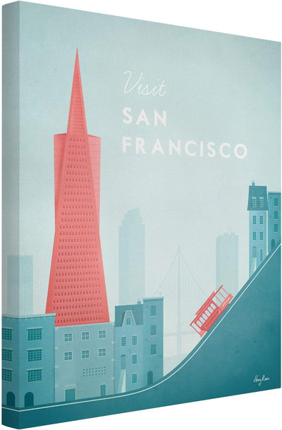 Bilderwelten Leinwandbild Reiseposter San Francisco 40 x 30cm Canvas 40cm x 30cm - Canvas, 40cm x 30