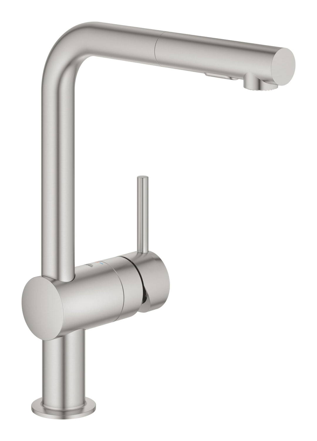 GROHE Minta - Einhand-Spültischarmatur (‎L-Auslauf, Einlochmontage, herausziehbare Dual Spülbrause,