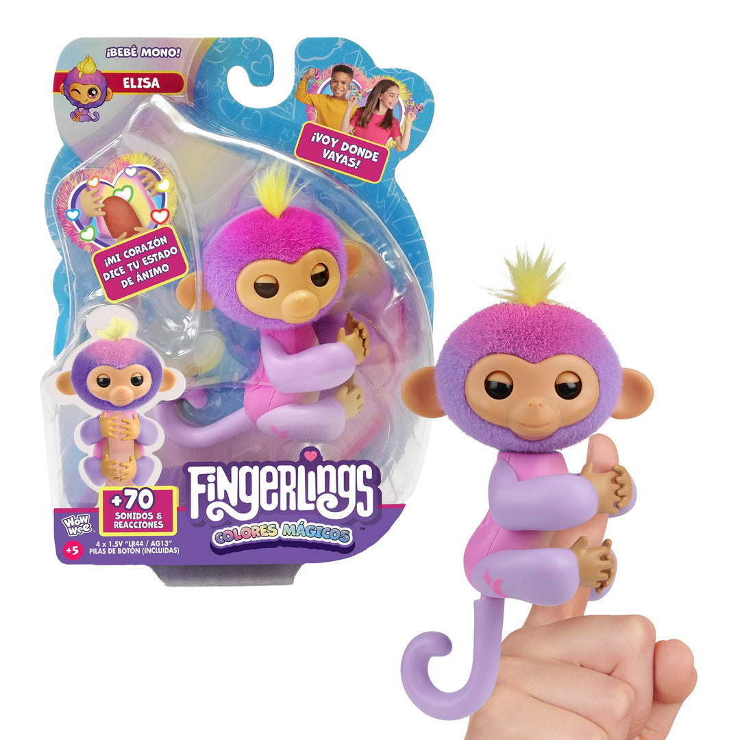 Bizak Fingerlings 61853181-1, magische Farben, interaktives Haustier mit über 70 Geräuschen und Bewe