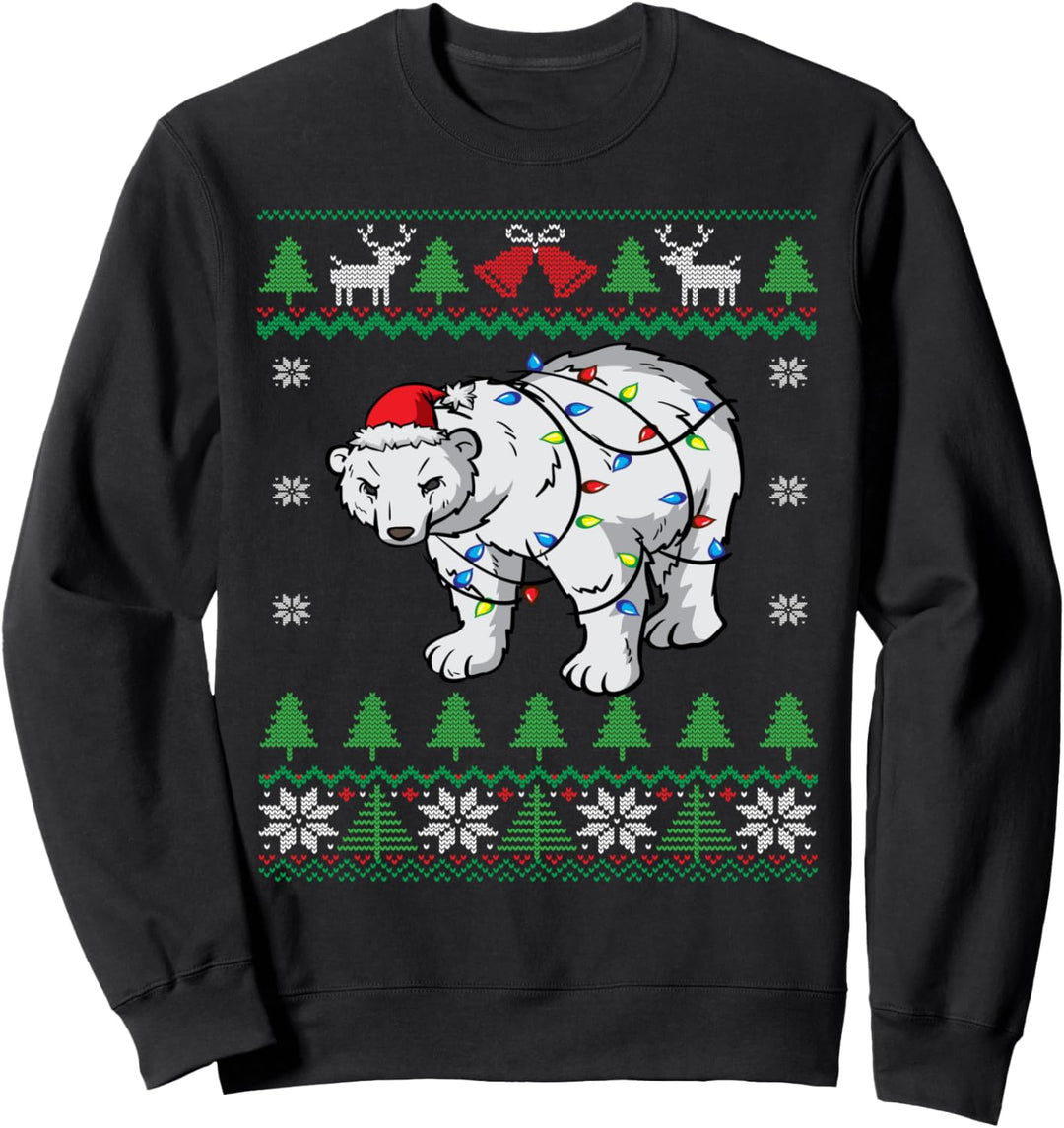 Eisbär Weihnachtsmann | Weisser Bär Hässliche Weihnachten Sweatshirt