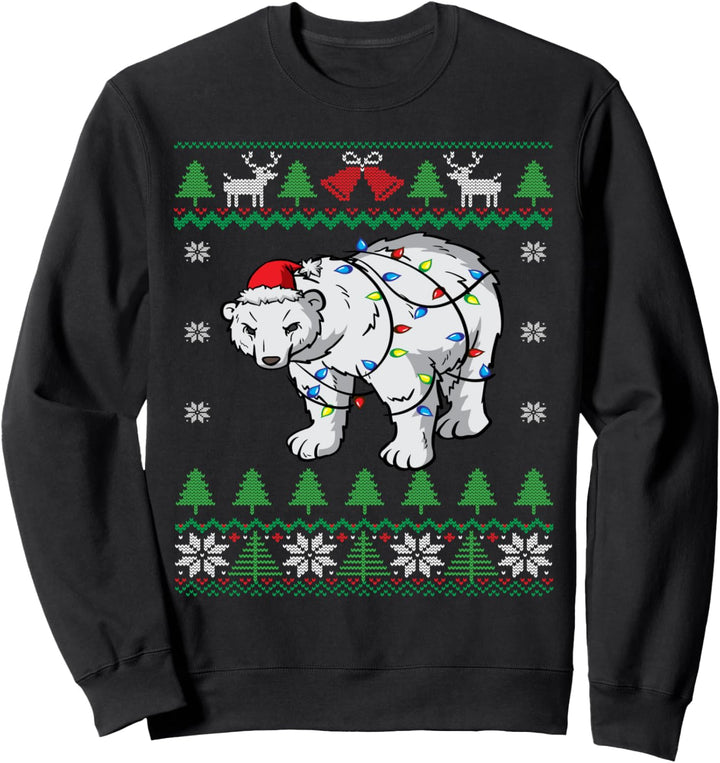 Eisbär Weihnachtsmann | Weisser Bär Hässliche Weihnachten Sweatshirt