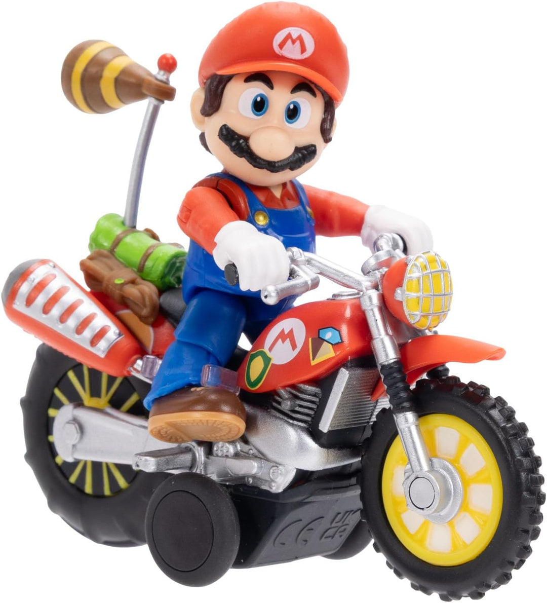 „Super Mario Galaxy“-Film: Mario mit Motorrad – 2,5" / 6,35 cm grosse Actionfigur, offiziell lizenzi