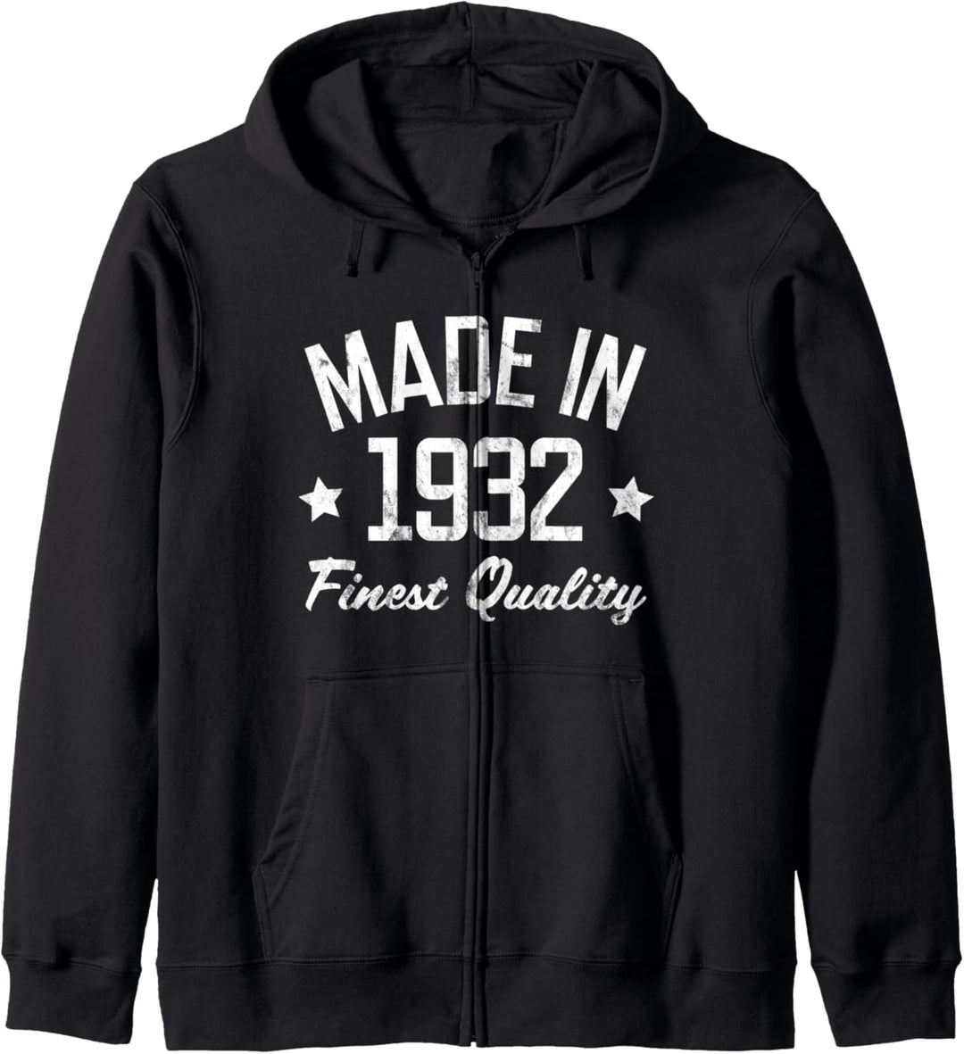 Geschenk für 90 Jahre alte Mann Frau Hergestellt in 1932 USA Weisser Druck Kapuzenjacke