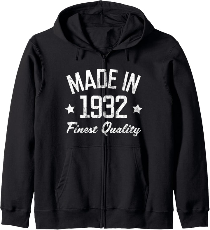 Geschenk für 90 Jahre alte Mann Frau Hergestellt in 1932 USA Weisser Druck Kapuzenjacke