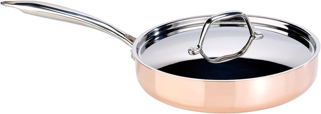 Tornwald-Schmiede Kupferpfanne: Kupfer-Stieltopf mit Deckel, 24 cm (Kupfertöpfe, Kupferbratpfanne, I