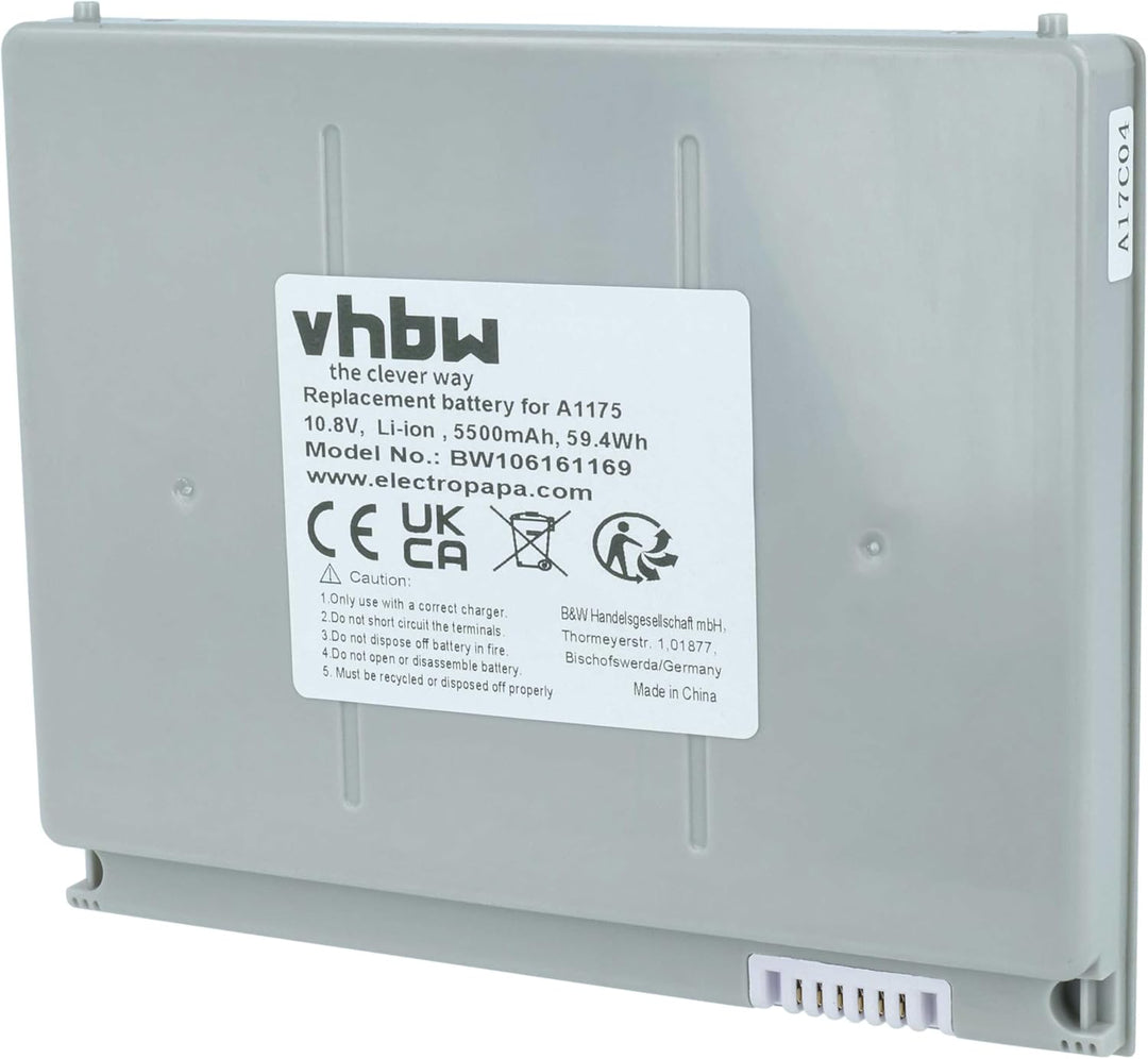 vhbw Akku Ersatz für Apple A1121, A1148, A1150, A1175, A1405, M9325, M9756, MA348 für Notebook (5500