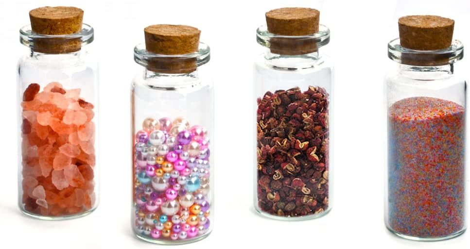 CLTPY 105pcs 10ml Mini Glasflaschen mit Korken - 22 x 50mm Reagenzglas mit Korken, Kleine Glasflasch