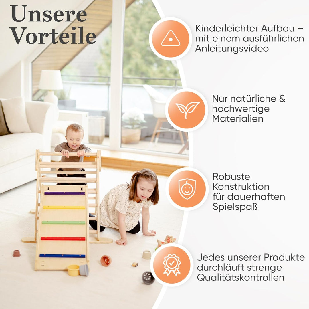 Lululearn® Kletterdreieck [Ultra-SICHER] - Ideal als Klettergerüst Indoor & Outdoor Spielzeug - Klet