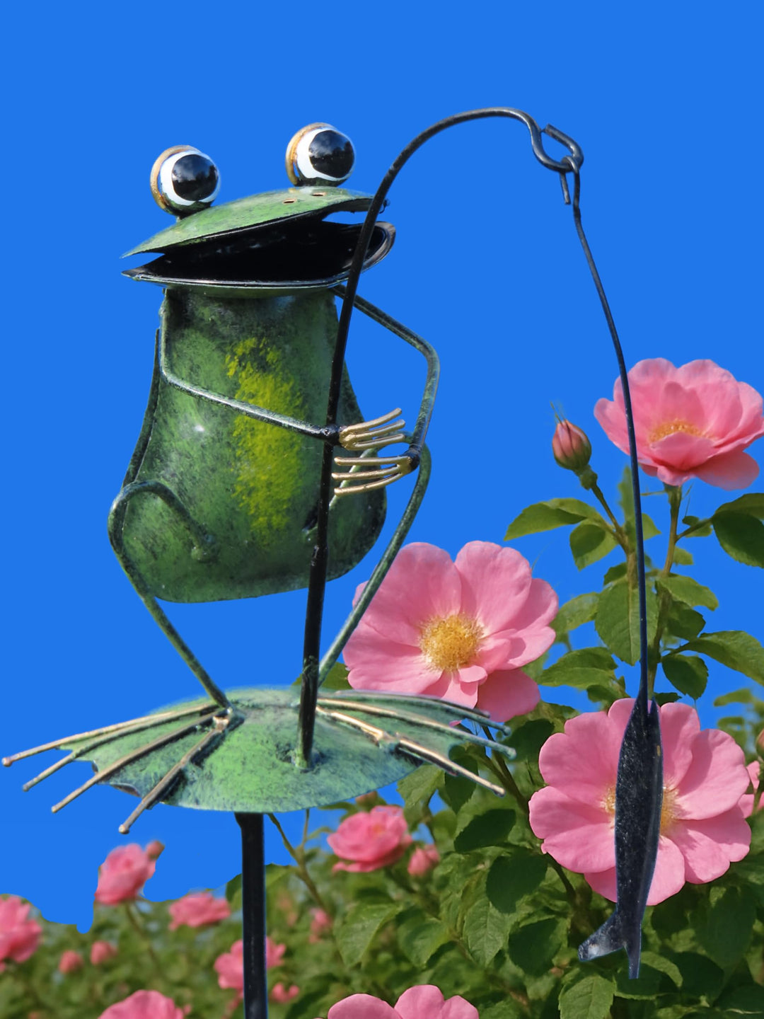 Pommerntraum ® | Regenmesser Niederschlagsmesser Pluviometer Gartendekoration Gartenstecker (Frosch