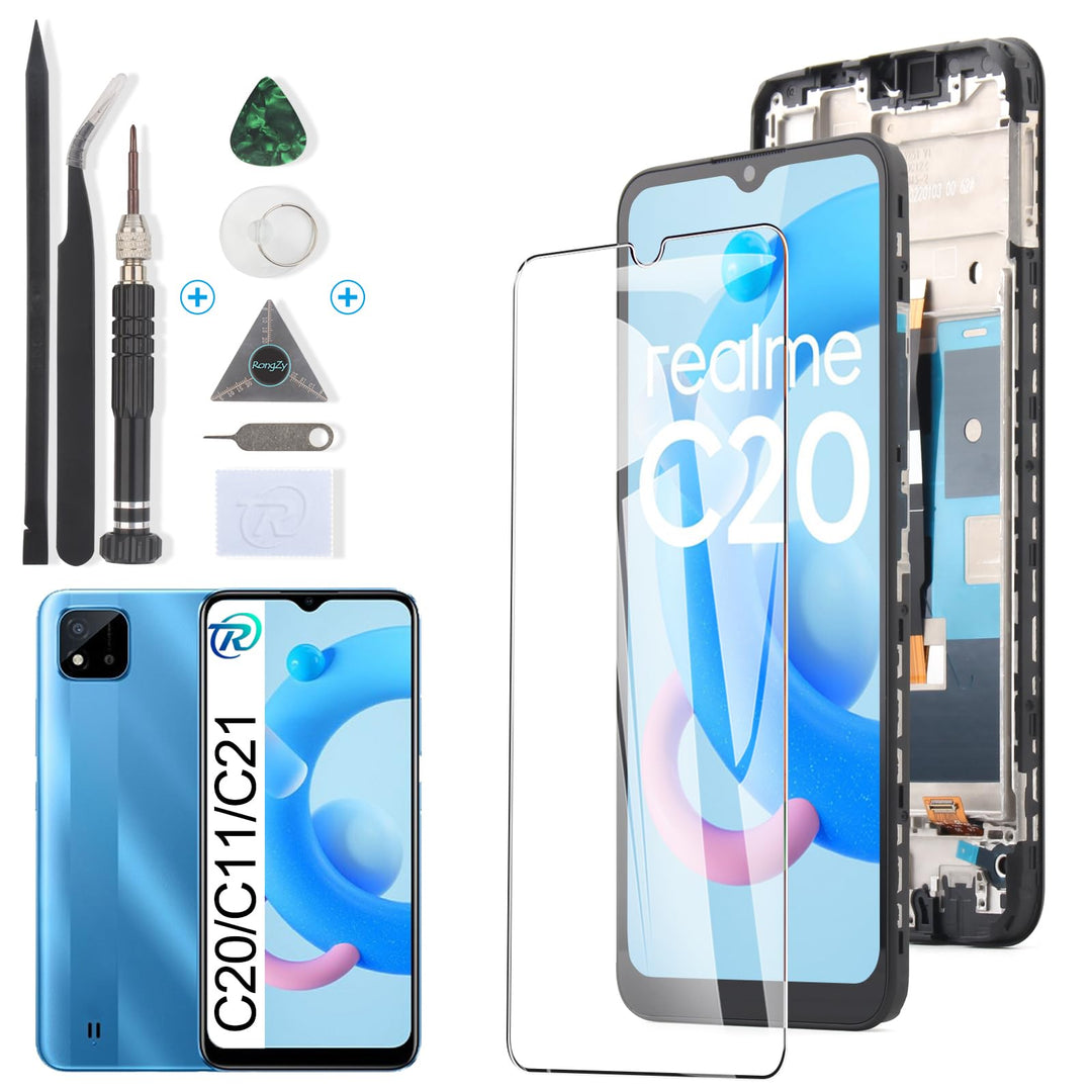 RongZy Display für Realme C20/C11/C21 2021 RMX3231 LCD Bildschirmersatz Digitizer Touchscreen Montie