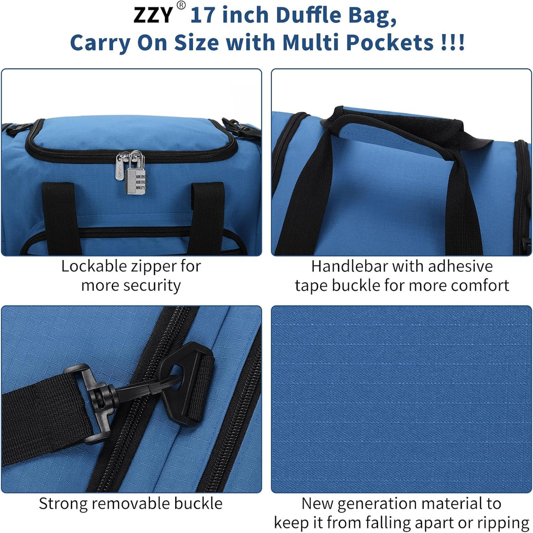 ZZY Sporttasche klein, 25L Gym Tasche, Fitness Tasche Trainingstasche für Weekender Reisetasche (Bla