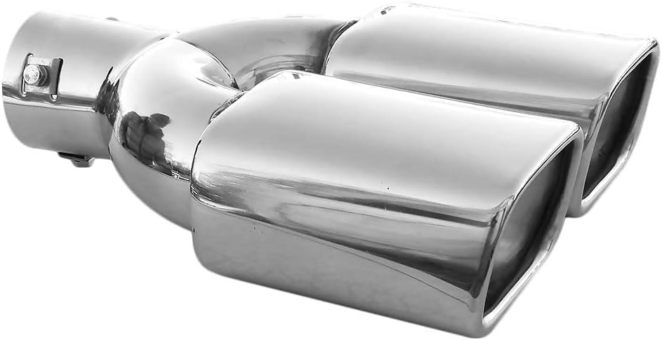 Auspuffblende Doppelrohr Endrohr Edelstahl Auto Endrohrblenden Auspuffendrohr Auspuffrohr Tuning Uni