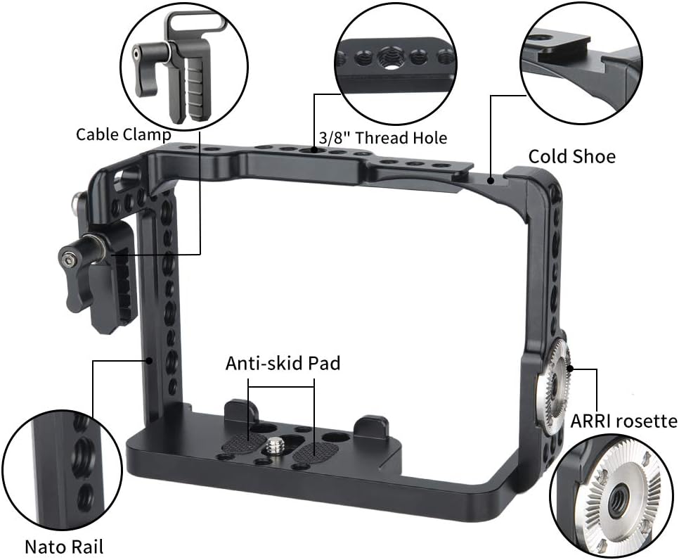 NICEYRIG A7 III/A7R III/A7R II/A7S II/A7 II Kamera Käfig mit HDMI Kabelklemme Style Rosette für Sony