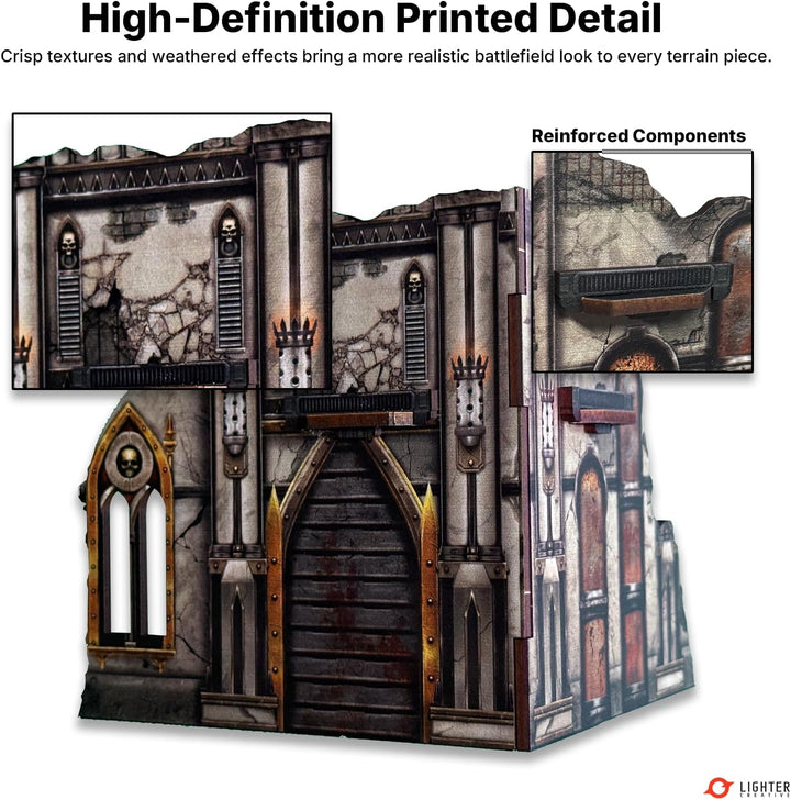 32PCS Terrain Set für WH40K 11th Edition + 16PCS Terrain Footprints, 40K Battlezone Creation Kit(San