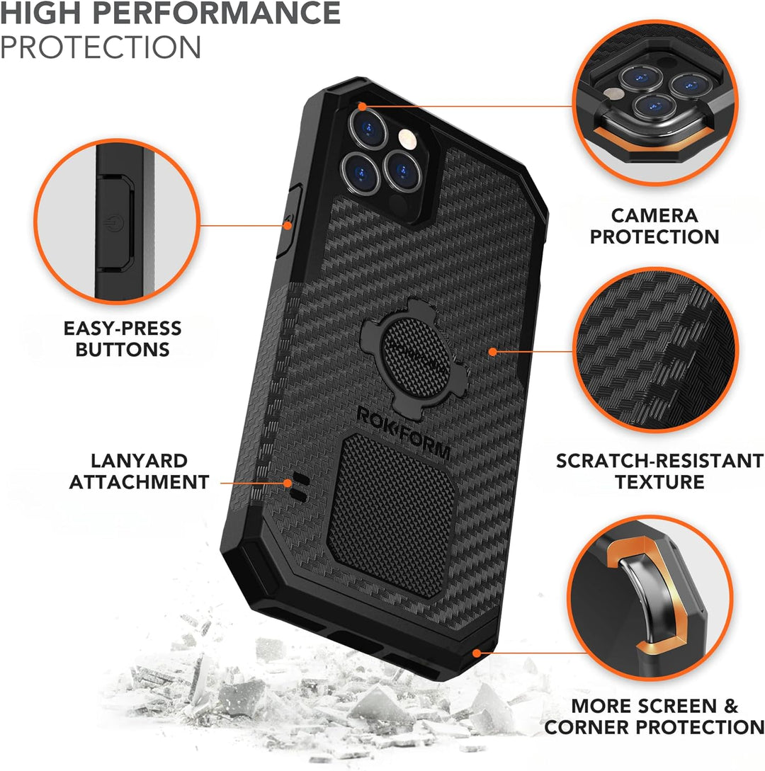 Rokform - iPhone 12 Pro Max Hülle, Rugged Serie, magnetische schützende Apple Gear, iPhone Cover mit