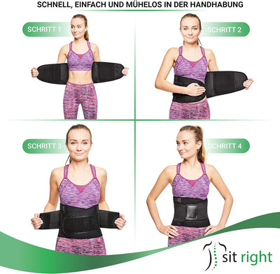 sit right Rückenbandage - Rückengurt zur Stabilisierung der Lendenwirbel - Rückengürtel für Damen &